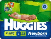 Подгузники Huggies Ньюборн 1 2-5 кг,  28 шт.